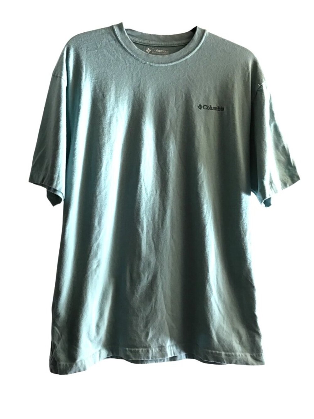 COLUMBIA- MEN'S GREEN CREW NECK SHORT SLEEVE 95%COTTON T-SHIRT SIZE MEDIUM